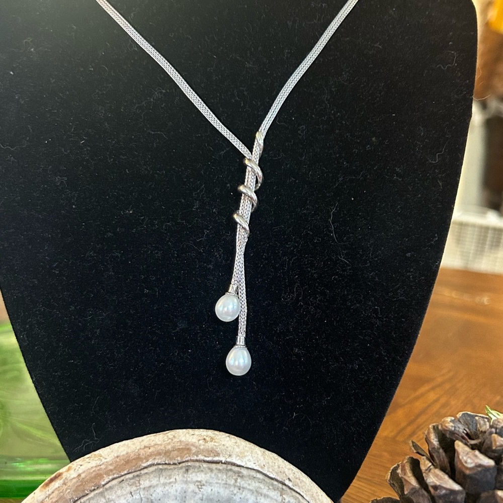 925 Sterling Vintage fabulous Pearl Necklace - Picture 3 of 4